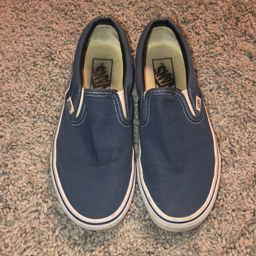 blue slip on vans